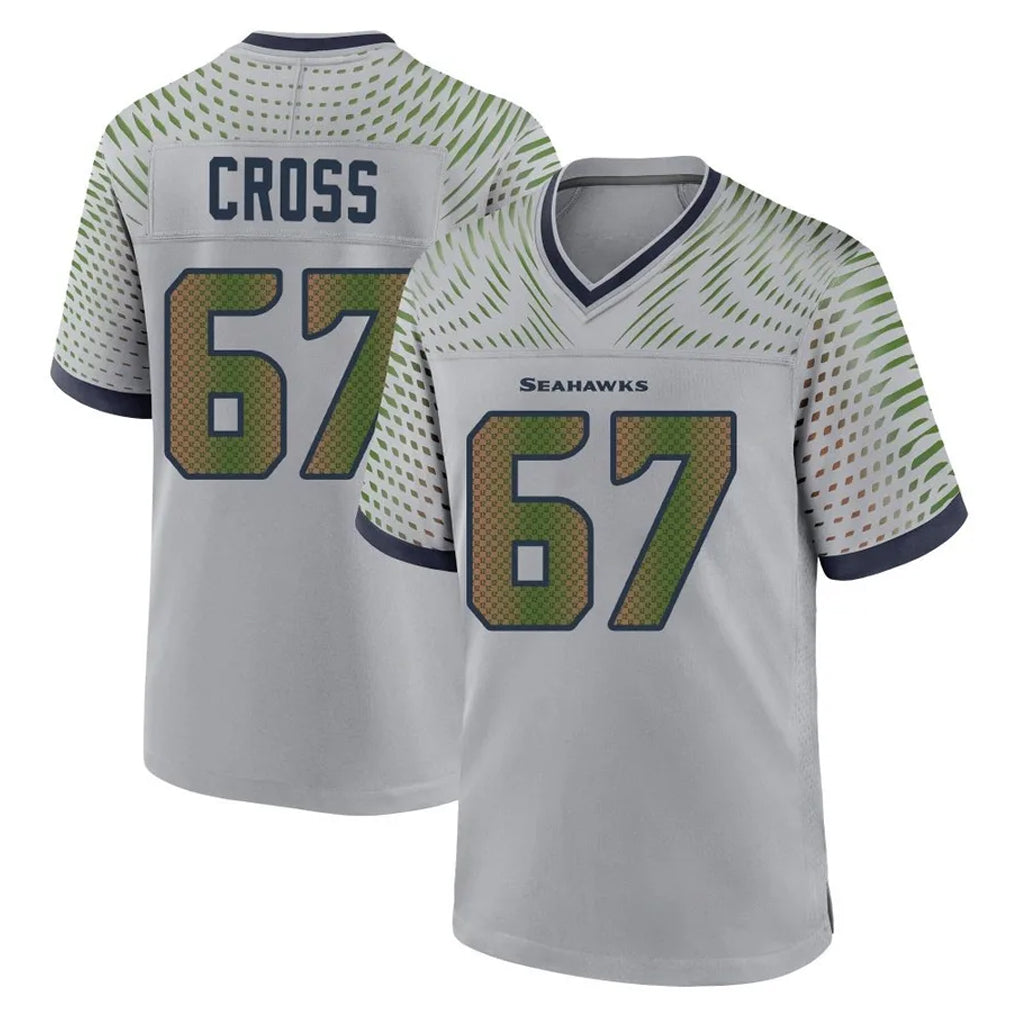BIPIHUC S.Seahawks #67 Charles Cross Player Grey 2025 Rivalries Collection Home Game Stitched Jerseys