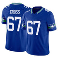 BIPIHUC S.Seahawks #67 Charles Cross Player Royal Limited Throwback Vapor F.U.S.E. Home Game Stitched Jerseys