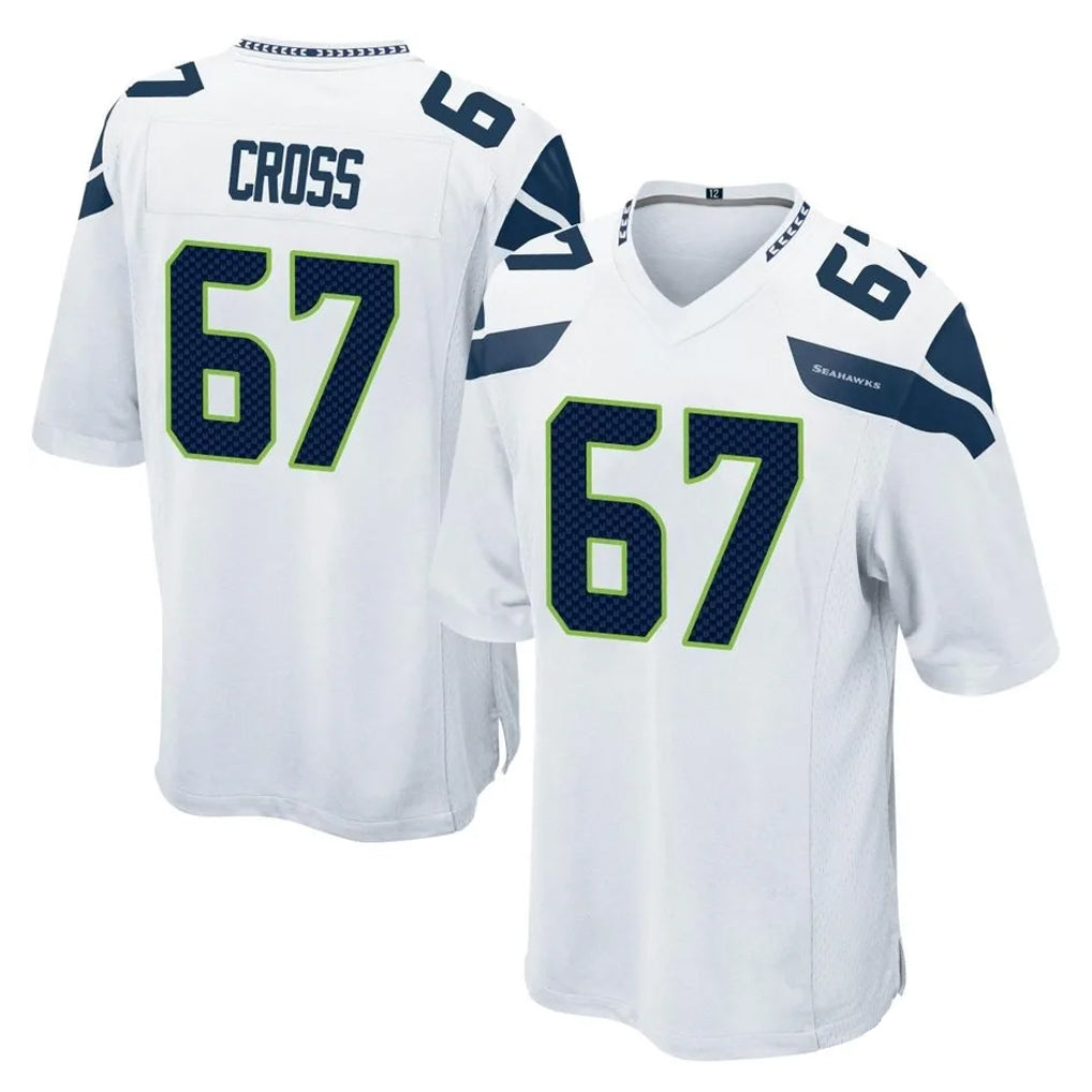 BIPIHUC S.Seahawks #67 Charles Cross Player White Home Game Stitched Jerseys