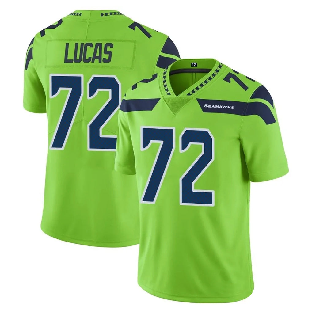 BIPIHUC S.Seahawks #72 Abraham Lucas Player Green Limited Color Rush Home Game Stitched Jerseys