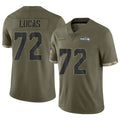 BIPIHUC S.Seahawks #72 Abraham Lucas Player Olive Limited Salute To Service Home Game Stitched Jerseys