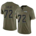 BIPIHUC S.Seahawks #72 Abraham Lucas Player Olive Limited Salute To Service Home Game Stitched Jerseys