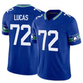 BIPIHUC S.Seahawks #72 Abraham Lucas Player Royal Limited Throwback Vapor F.U.S.E. Home Game Stitched Jerseys
