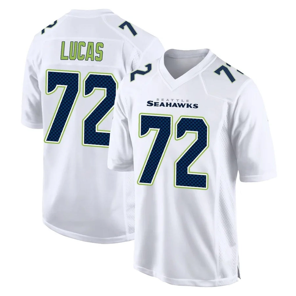BIPIHUC S.Seahawks #72 Abraham Lucas Player White Tundra Fashion Home Game Stitched Jerseys