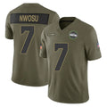 BIPIHUC S.Seahawks #7 Uchenna Nwosu Player Olive 2025 Salute To Service Limited Home Game Stitched Jerseys