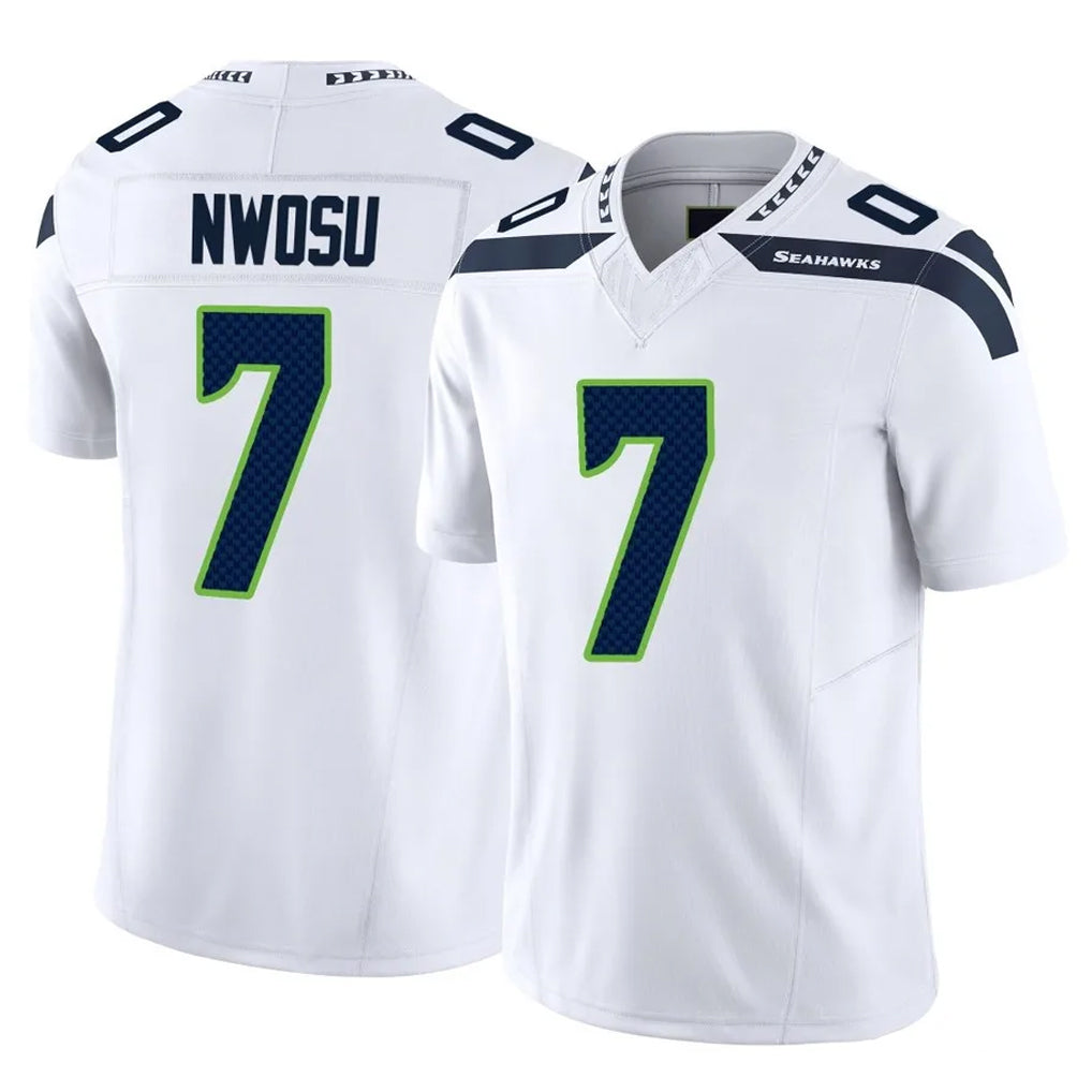 BIPIHUC S.Seahawks #7 Uchenna Nwosu Player White Limited Vapor F.U.S.E. Home Game Stitched Jerseys