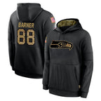 BIPIHUC S.Seahawks #88 AJ Barner Player Black Salute to Service Hoodies Limited Game Stitched Jerseys