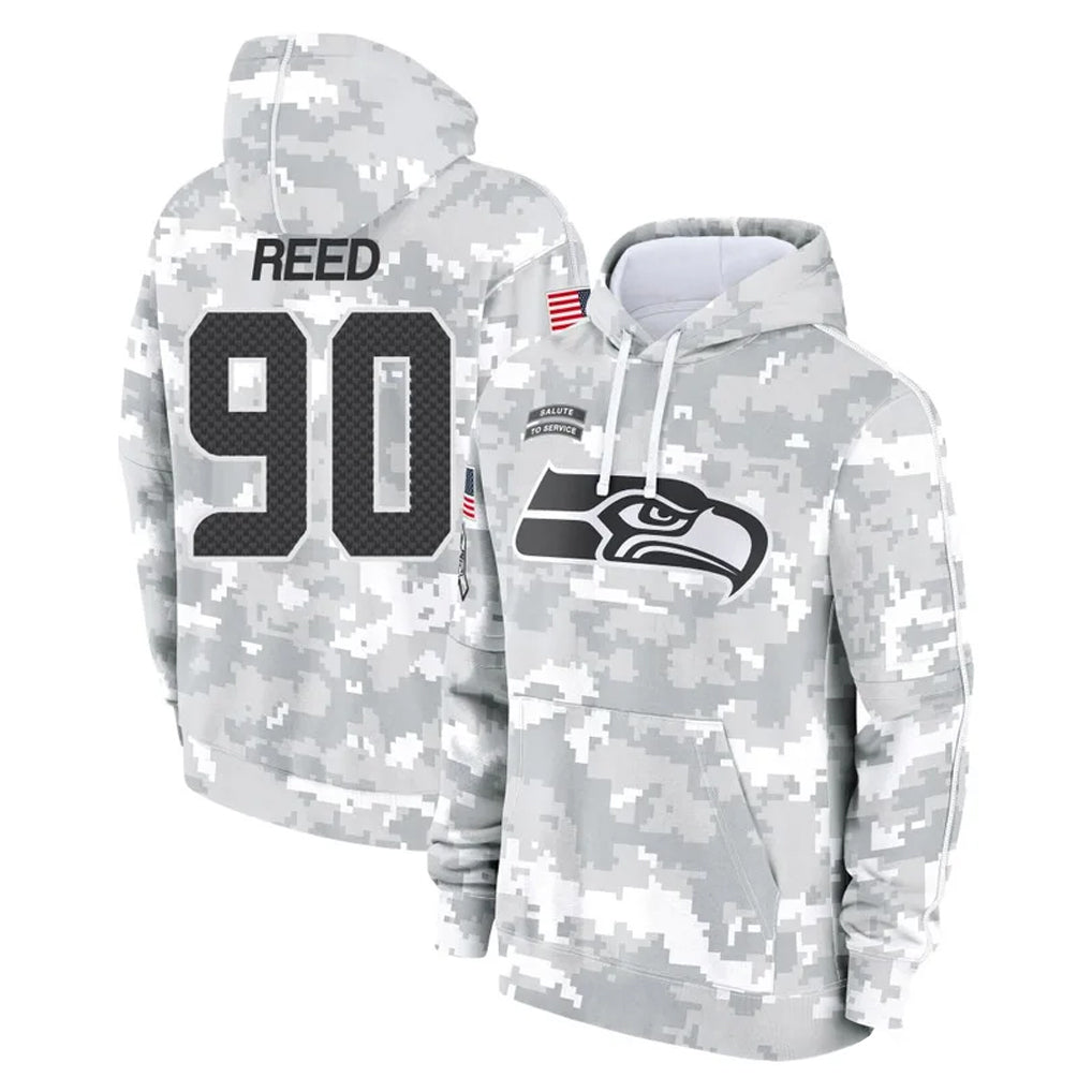 BIPIHUC S.Seahawks #90 Jarran Reed Player Arctic Camo Limited Salute to Service Pullover Hoodies Game Stitched Jerseys