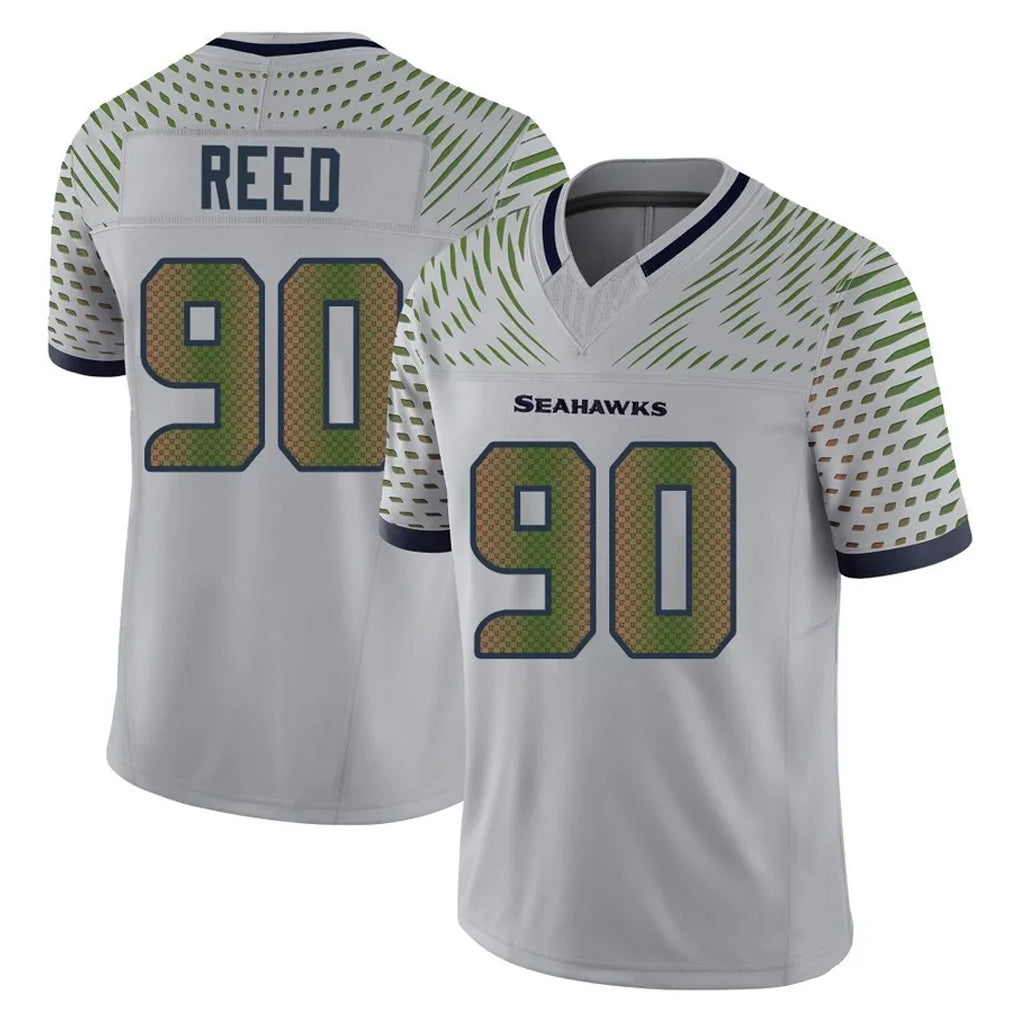 BIPIHUC S.Seahawks #90 Jarran Reed Player Grey Limited 2025 Rivalries Collection Home Game Stitched Jerseys
