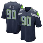 BIPIHUC S.Seahawks #90 Jarran Reed Player Navy Home Game Stitched Jerseys