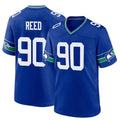 BIPIHUC S.Seahawks #90 Jarran Reed Player Royal Throwback Home Game Stitched Jerseys