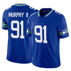 BIPIHUC S.Seahawks #91 Byron Murphy II Player Royal Limited Throwback Vapor F.U.S.E. Home Game Stitched Jerseys