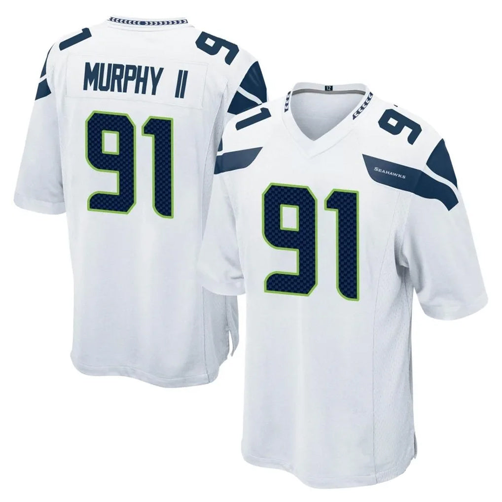 BIPIHUC S.Seahawks #91 Byron Murphy II Player White Home Game Stitched Jerseys
