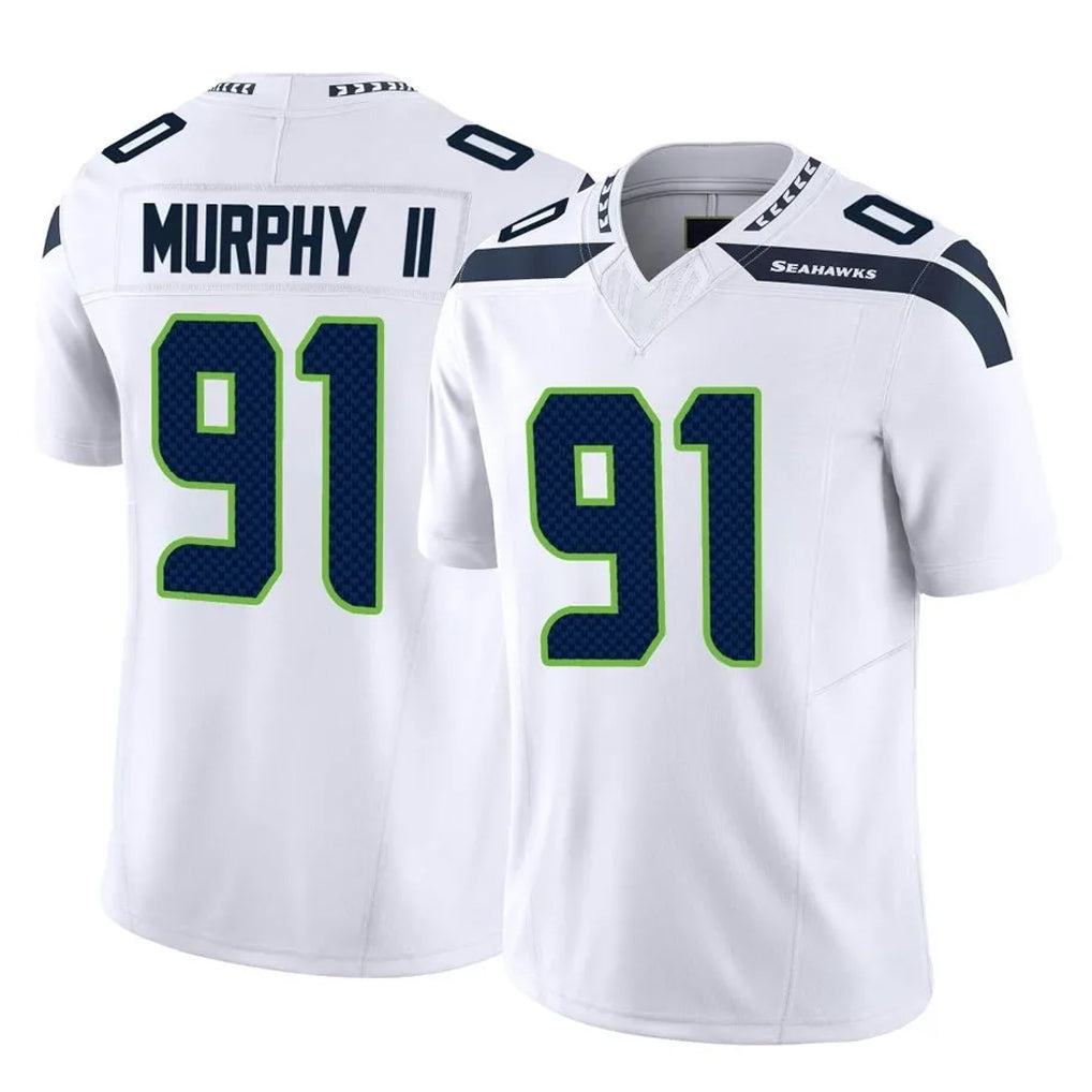 BIPIHUC S.Seahawks #91 Byron Murphy II Player White Limited Vapor F.U.S.E. Home Game Stitched Jerseys