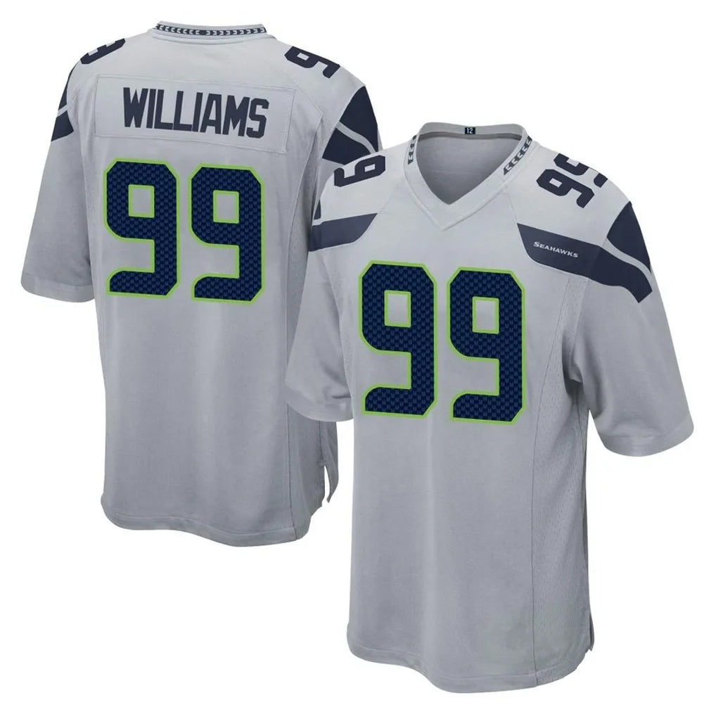 BIPIHUC S.Seahawks #99 Leonard Williams Player Gray Home Game Stitched Jerseys