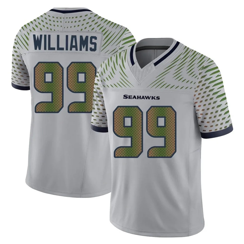BIPIHUC S.Seahawks #99 Leonard Williams Player Grey Limited 2025 Rivalries Collection Home Game Stitched Jerseys
