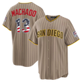 BIPIHUC SD.Padres #13 Manny Machado Sand USA 250 Fourth of July Alternate Stadium Jersey
