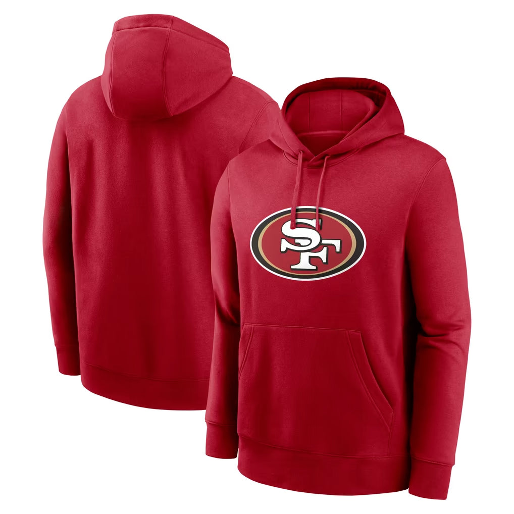 BIPIHUC SF.49ers Red LOGO Pullover Hoodies Home Game Blank Player Stitched Jerseys