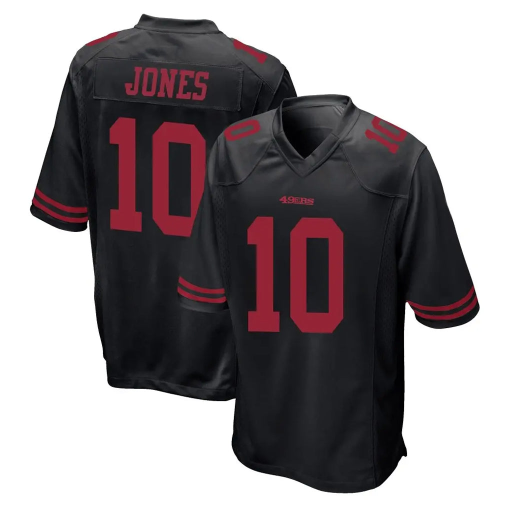 BIPIHUC SF.49ers #10 Mac Jones Player Black Alternate Home Game Stitched Jerseys
