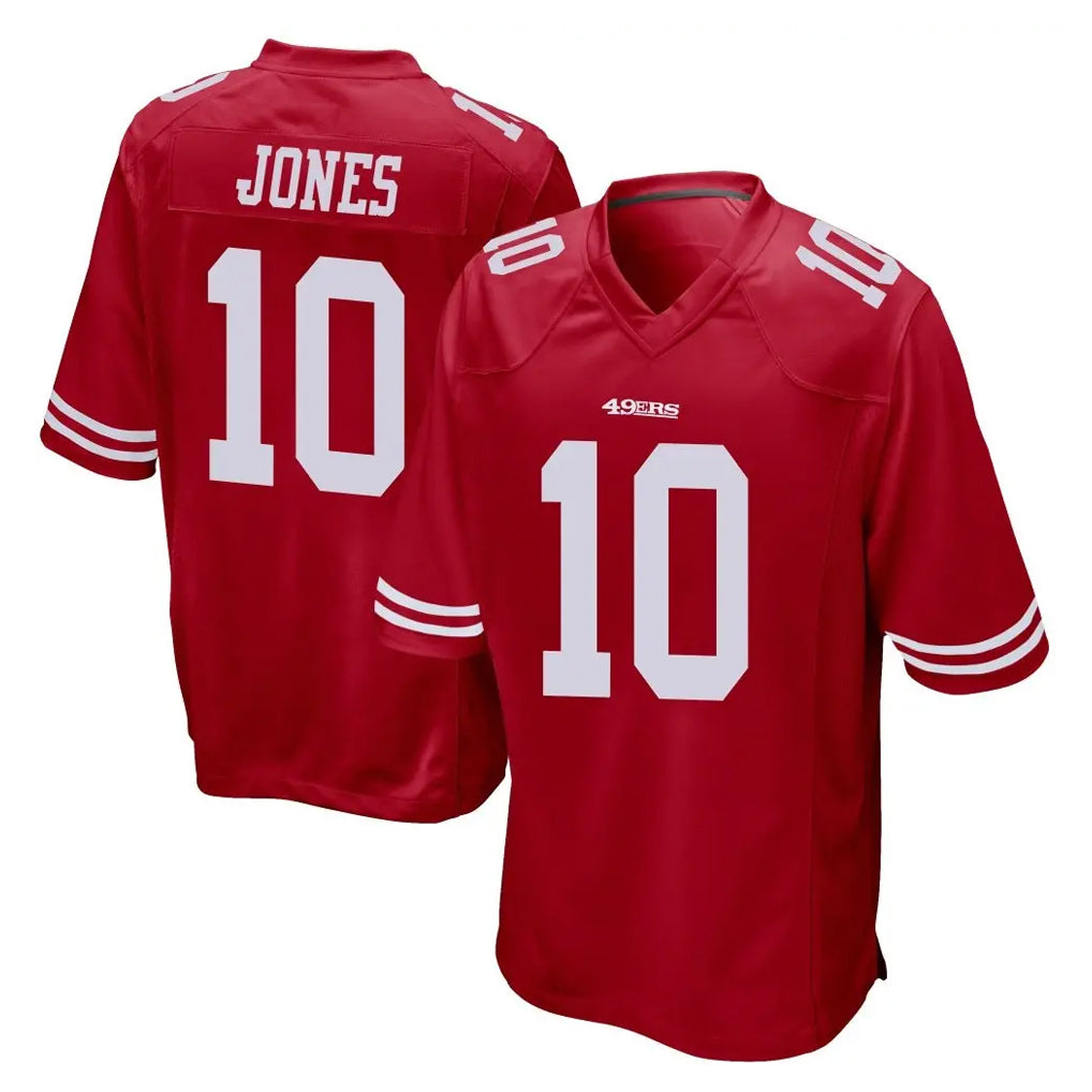 BIPIHUC SF.49ers #10 Mac Jones Player Red Home Game Stitched Jerseys
