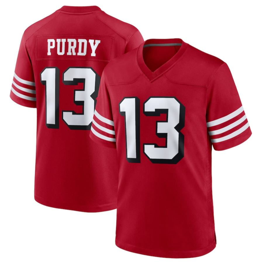 BIPIHUC SF.49ers #13 Brock Purdy Player Scarlet Alternate Game Stitched Jerseys