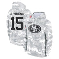 BIPIHUC SF.49ers #15 De'Zhaun Stribling Player Arctic Camo Limited Salute to Service Pullover Hoodies Game Stitched Jerseys