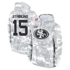 BIPIHUC SF.49ers #15 De'Zhaun Stribling Player Arctic Camo Limited Salute to Service Pullover Hoodies Game Stitched Jerseys