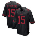 BIPIHUC SF.49ers #15 De'Zhaun Stribling Player Black Alternate Home Game Stitched Jerseys