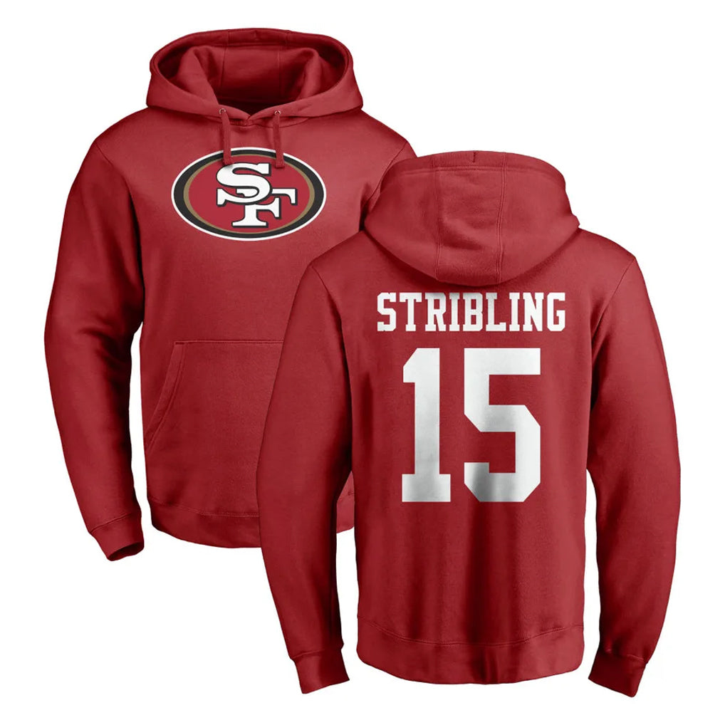 BIPIHUC SF.49ers #15 De'Zhaun Stribling Player Red LOGO Pullover Hoodies Home Game Stitched Jerseys