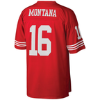 BIPIHUC SF.49ers #16 Joe Montana Mitchell & Ness Scarlet Big & Tall 1990 Retired Player Replica Jersey