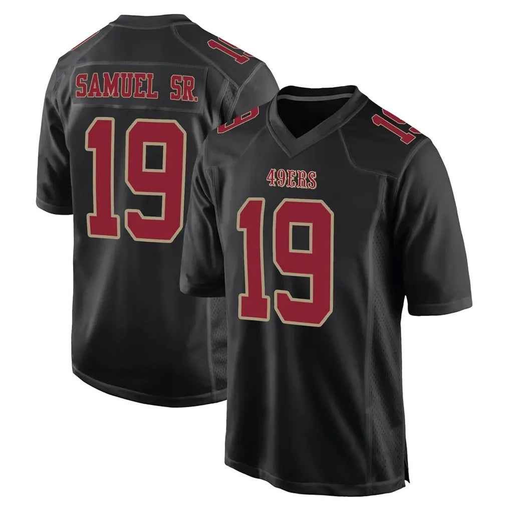BIPIHUC SF.49ers #19 Deebo Samuel Sr. Player Black Fashion Home Game Stitched Jerseys
