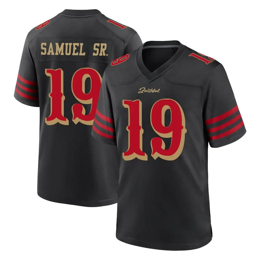 BIPIHUC SF.49ers #19 Deebo Samuel Sr. Player Black Rivalries Collection Home Game Stitched Jerseys