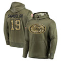 BIPIHUC SF.49ers #19 Deebo Samuel Sr. Player Olive Salute to Service Pullover Hoodie Home Game Stitched Jerseys