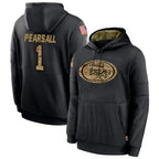 BIPIHUC SF.49ers #1 Ricky Pearsall Player Black Salute To Service Hoodie Player Stitched Jerseys