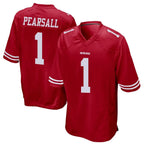 BIPIHUC SF.49ers #1 Ricky Pearsall Player Scarlet Game Stitched Jerseys