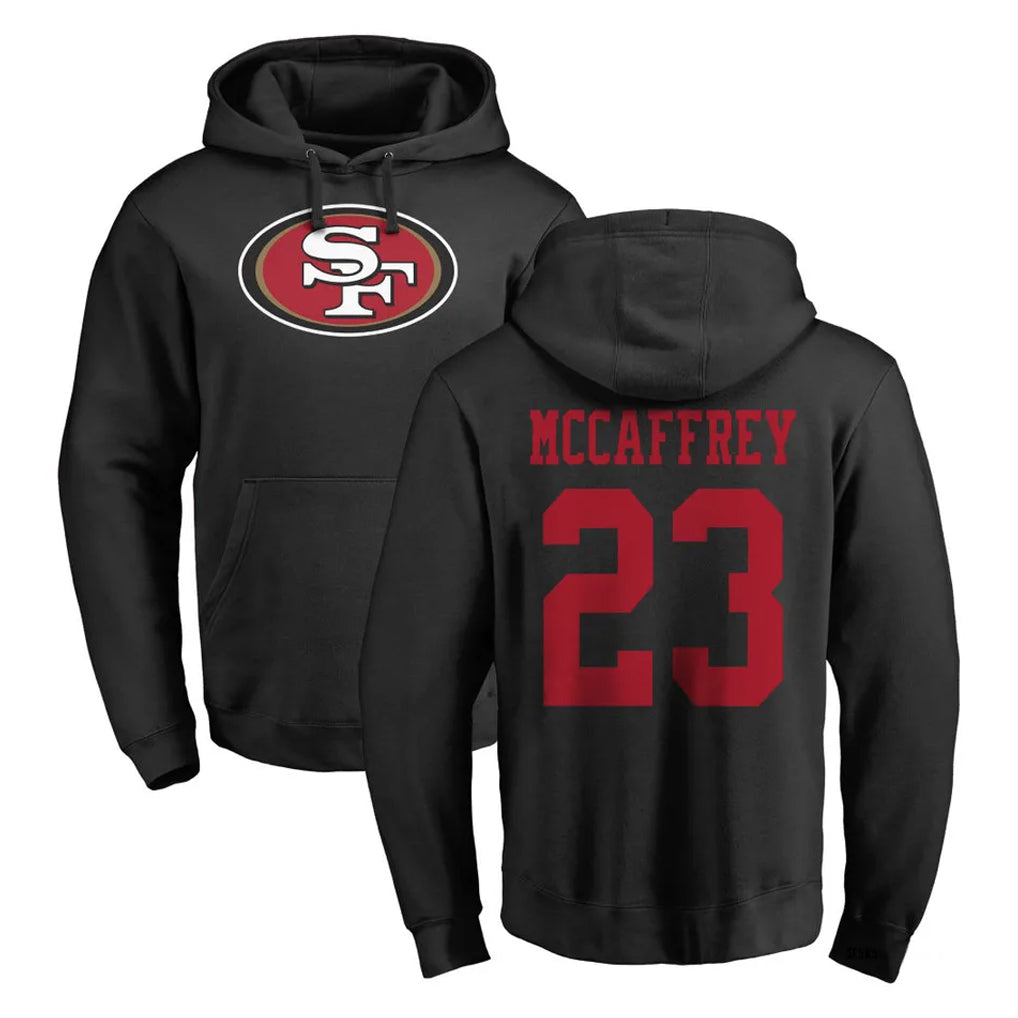 BIPIHUC SF.49ers #23 Christian McCaffrey Player Black LOGO Pullover Hoodies Home Game Stitched Jerseys