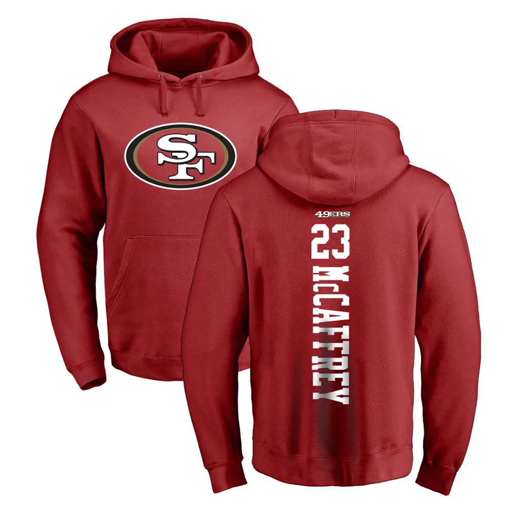 BIPIHUC SF.49ers #23 Christian McCaffrey Player Red LOGO Pullover Hoodies Home Game Stitched Jerseys