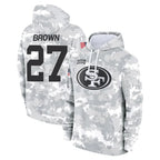 BIPIHUC SF.49ers #27 Ji'Ayir Brown Player Arctic Camo Limited Salute to Service Pullover Hoodies Game Stitched Jerseys