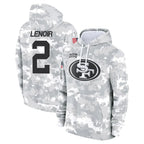 BIPIHUC SF.49ers #2 Deommodore Lenoir Player Arctic Camo Limited Salute to Service Pullover Hoodies Game Stitched Jerseys