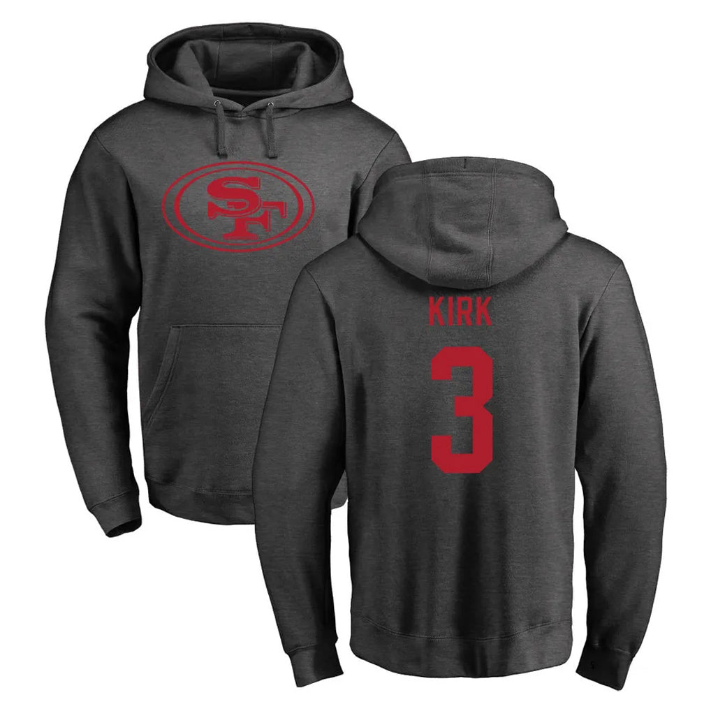 BIPIHUC SF.49ers #3 Christian Kirk Player Anthracite Pullover Hoodies Home Game Stitched Jerseys
