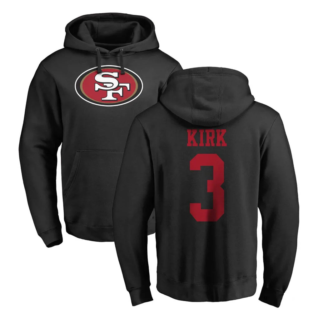 BIPIHUC SF.49ers #3 Christian Kirk Player Black LOGO Pullover Hoodies Home Game Stitched Jerseys