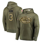 BIPIHUC SF.49ers #3 Christian Kirk Player Olive Salute to Service Pullover Hoodie Home Game Stitched Jerseys