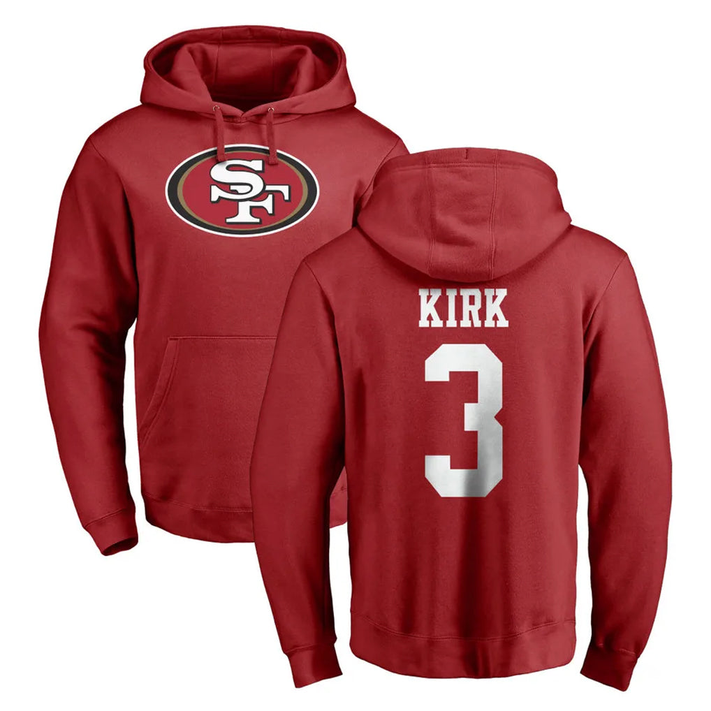 BIPIHUC SF.49ers #3 Christian Kirk Player Red LOGO Pullover Hoodies Home Game Stitched Jerseys