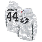 BIPIHUC SF.49ers #44 Kyle Juszczyk Player Arctic Camo Limited Salute to Service Pullover Hoodies Game Stitched Jerseys