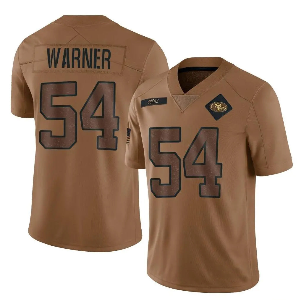 BIPIHUC SF.49ers #54 Fred Warner Player Brown Salute To Service Limited Stitched Jerseys