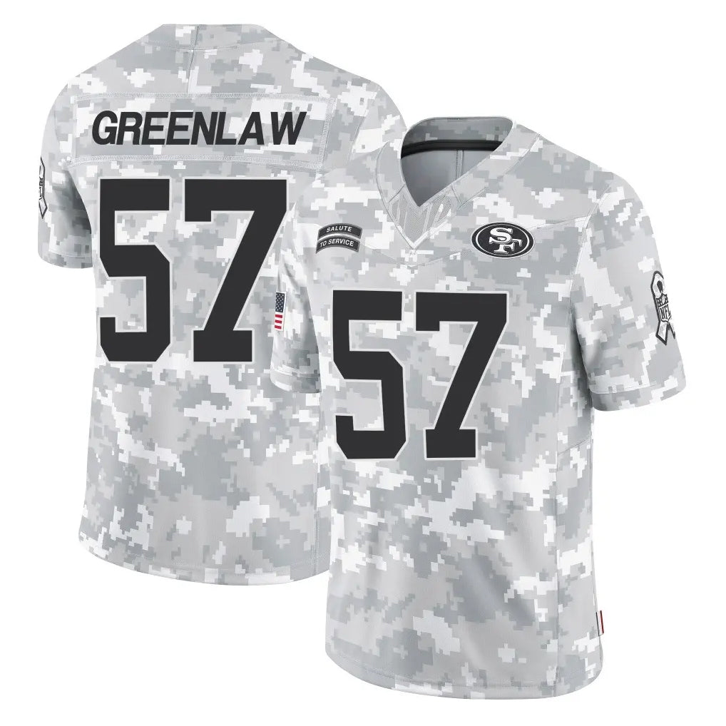BIPIHUC SF.49ers #57 Dre Greenlaw Player Arctic Camo Limited Salute To Service Home Game Stitched Jerseys