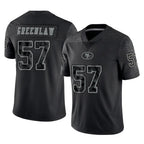 BIPIHUC SF.49ers #57 Dre Greenlaw Player Black Limited Reflective Home Game Stitched Jerseys