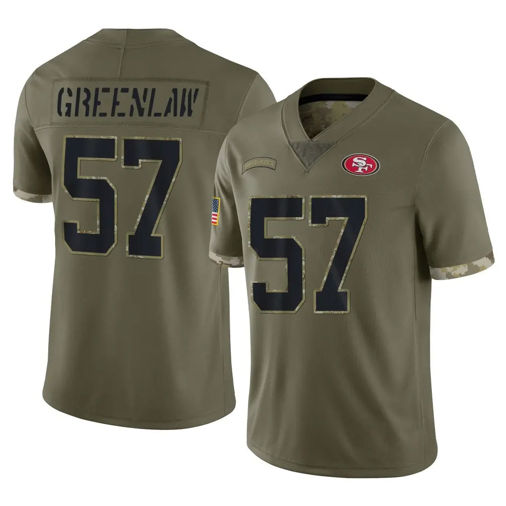 BIPIHUC SF.49ers #57 Dre Greenlaw Player Olive Limited Salute To Service Home Game Stitched Jerseys