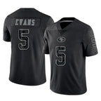 BIPIHUC SF.49ers #5 Mike Evans Player Black Limited Reflective Home Game Stitched Jerseys