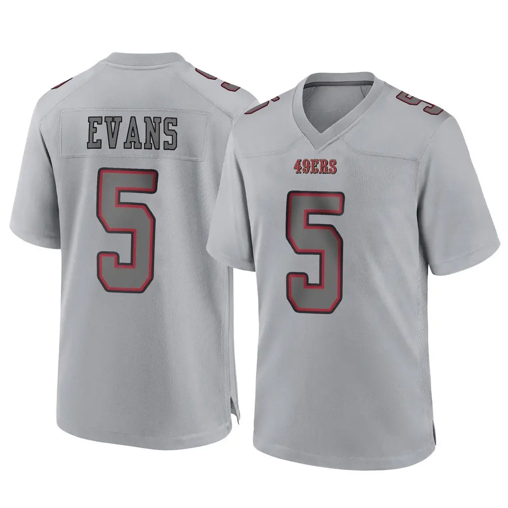 BIPIHUC SF.49ers #5 Mike Evans Player Gray Atmosphere Fashion Home Game Stitched Jerseys